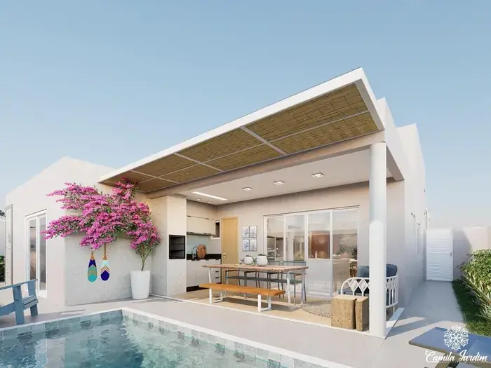 Área gourmet com piscina