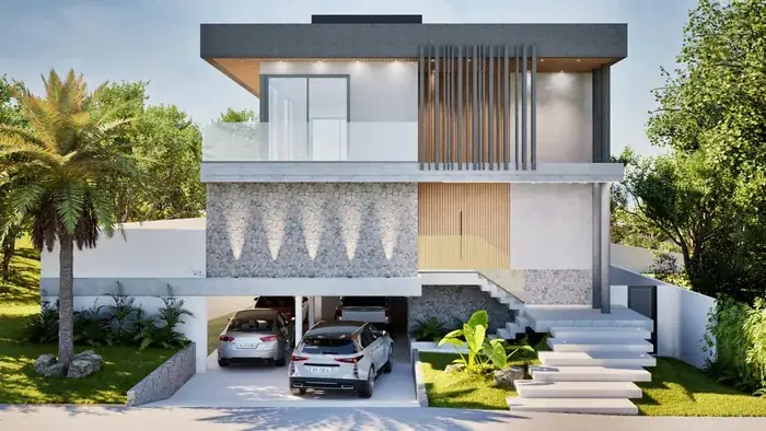 Projeto 3D de casa de alto padrão — Residencial 1