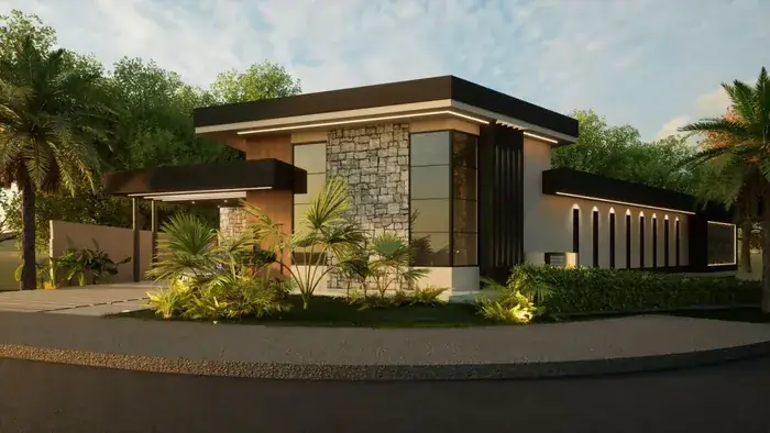 Projeto 3D de casa de alto padrão — Residencial 2