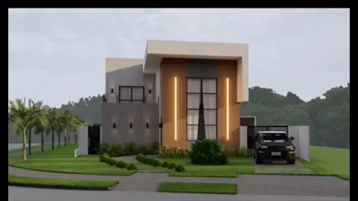 Projeto 3D de casa de alto padrão — Residencial 3